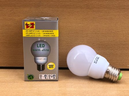 Spaarlamp 21 LED, E27 1,2 watt.