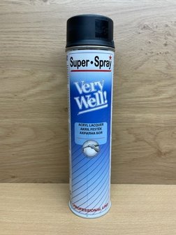 VeryWell superspray mat zwart RAL9005 600ml.