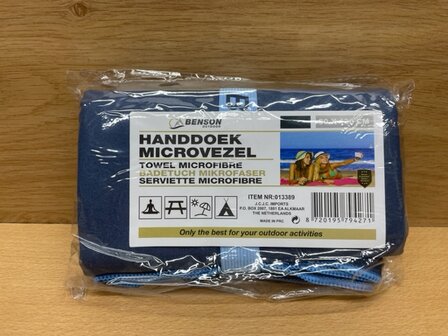 Handdoek microvezel donker blauw 80x130cm.