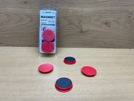 Magneetset 35mm rood 4 dlg.