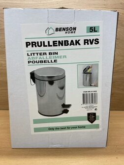 Pedaalemmer chroom 5 liter.