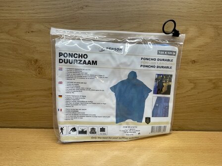 Poncho duurzaam blauw.