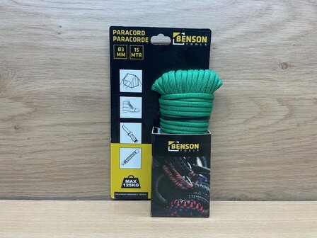 Paracord groen 3mmx15m.