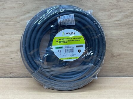 Verlengkabel rubber 3x1,5mm&sup2; 10 meter.