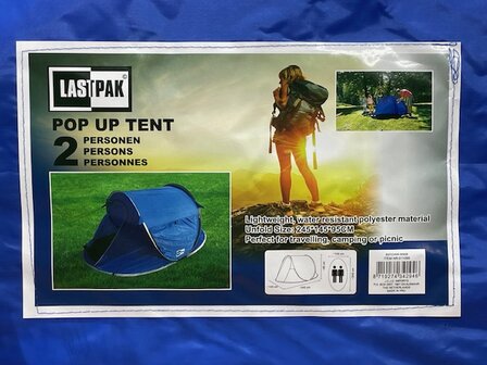 Pop up tent 2 persoons waterdicht + UV.