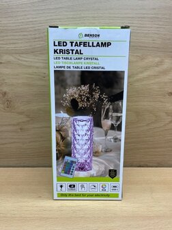 Tafellamp oplaadbaar kristal led met afstandsbediening.