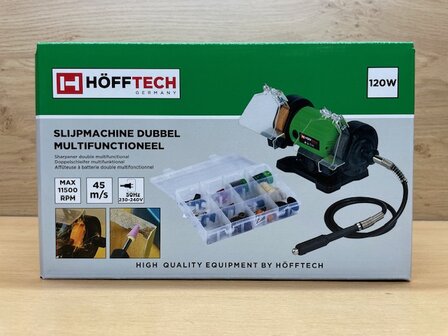 Slijpmachine dubbel 120 watt 220 volt.