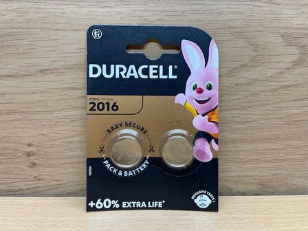 Duracell knoopcelset CR2016 3 volt 2 dlg.