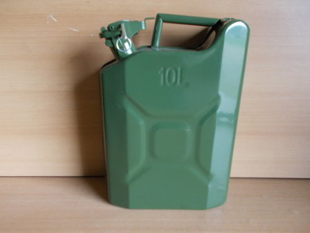 Jerrycan metaal (leger) 10l.