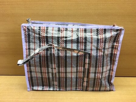 Tas klein met rits 38x8x33cm.