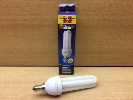 Spaarlamp 2U E14 warm wit 5 watt.