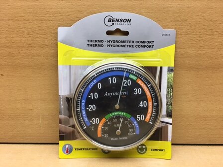 Thermo- hygrometer Comfort zwart.