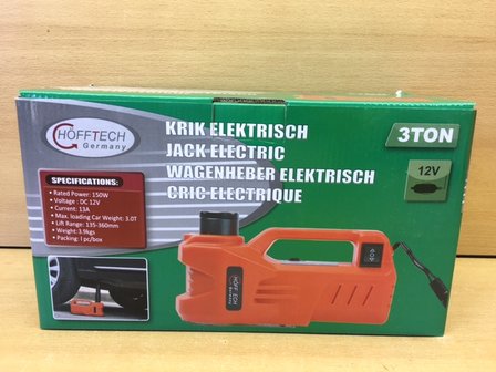 Krik electrisch 12 volt 3 ton.