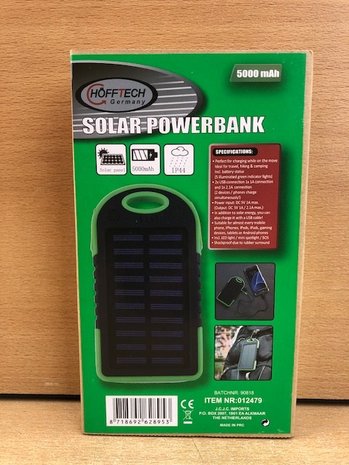 Powerbank solar 5000 mAh.