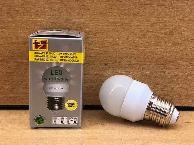 Spaarlamp LED, E27 1,0 watt. - Eddiys
