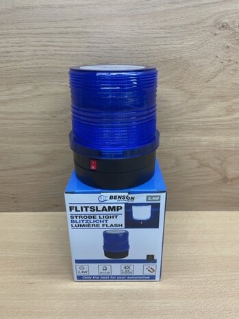 Zwaailamp stroboscoop blauw 6 volt 2,4W.