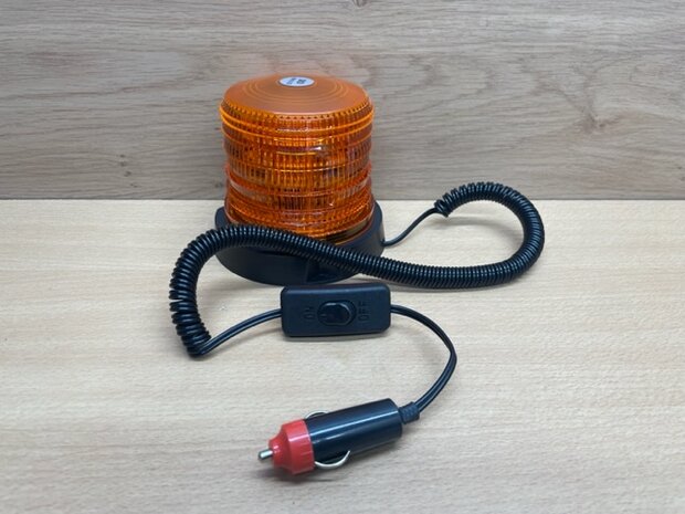 Zwaailamp LED oranje 12 volt.