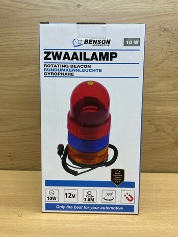 Zwaailampenset 3-kleuren 12 volt.