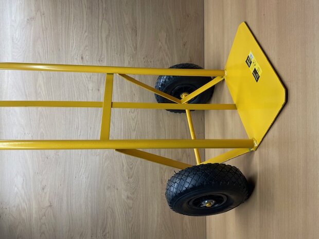 Steekwagen met luchtbanden geel 180kg.