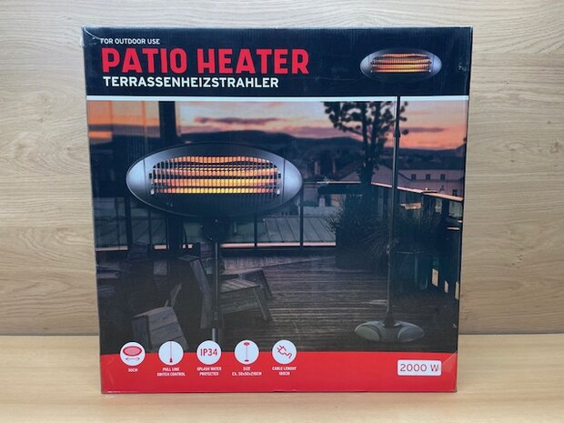 Heater terras staand 2000 watt.