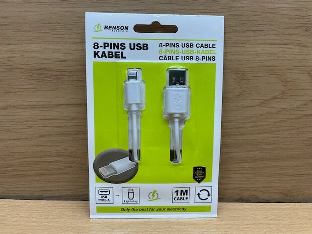 USB lightning kabel 1 meter.