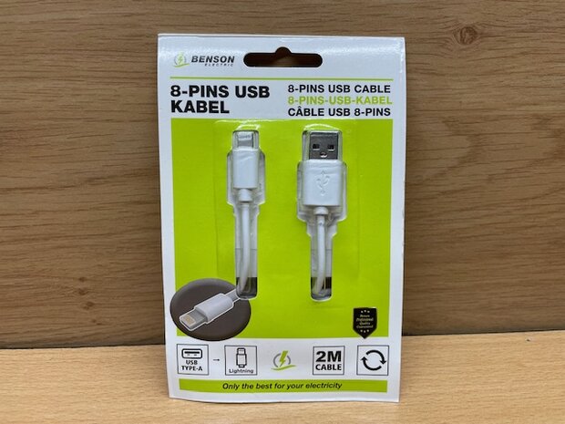 USB lightning kabel 2 meter.