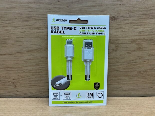 USB naar USB type-C kabel 1m.