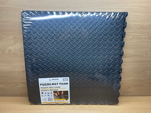 Puzzelmatset foam antraciet 60x60x1,2cm 4 dlg.