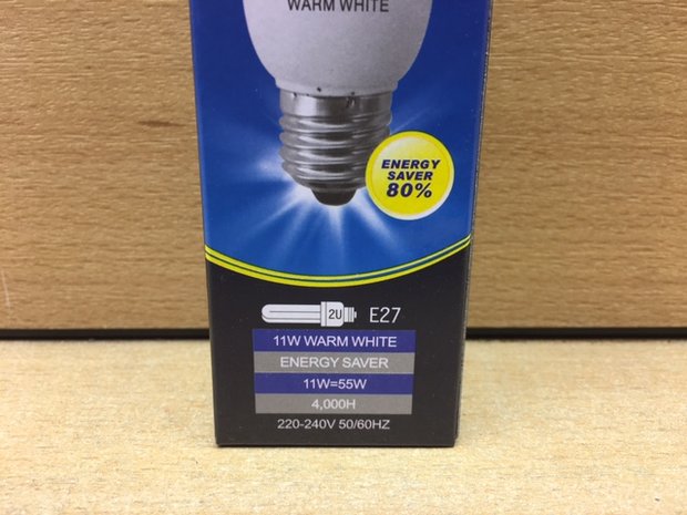 Heerlijk resultaat In het algemeen Spaarlamp 2U E27 warm wit 11 watt. - Eddiys