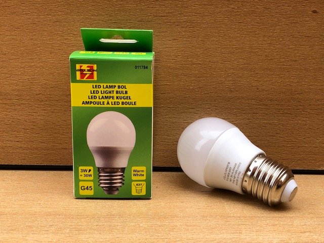 LED lamp bol, 3 watt E27. Eddiys